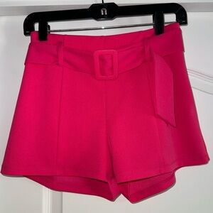 Hot pink shorts with belt